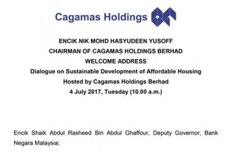 Dialogue on Sustainable Development of Affordable Housing, 4 July 2017 – Welcome Address