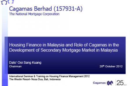 Housing Finance in Malaysia and Role of Cagamas