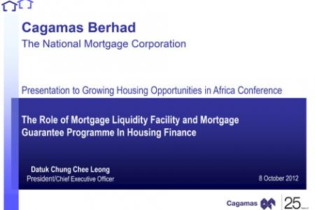 The Role of Mortgage Liquidity Facility and Mortgage Guarantee Programme In Housing Finance (October 2012)